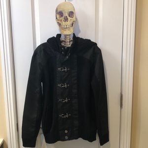 X-RAY Men’s S Black Hooded Sweater Jacket